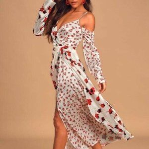 O.P.T Emilia Dress White Floral Satin